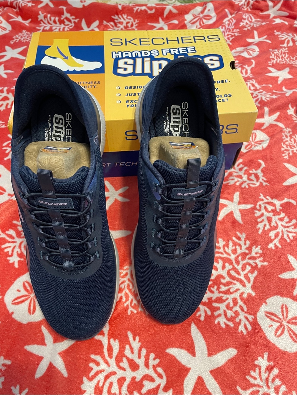Skechers Navy Hands-Free Slip-In Athletic Sneakers